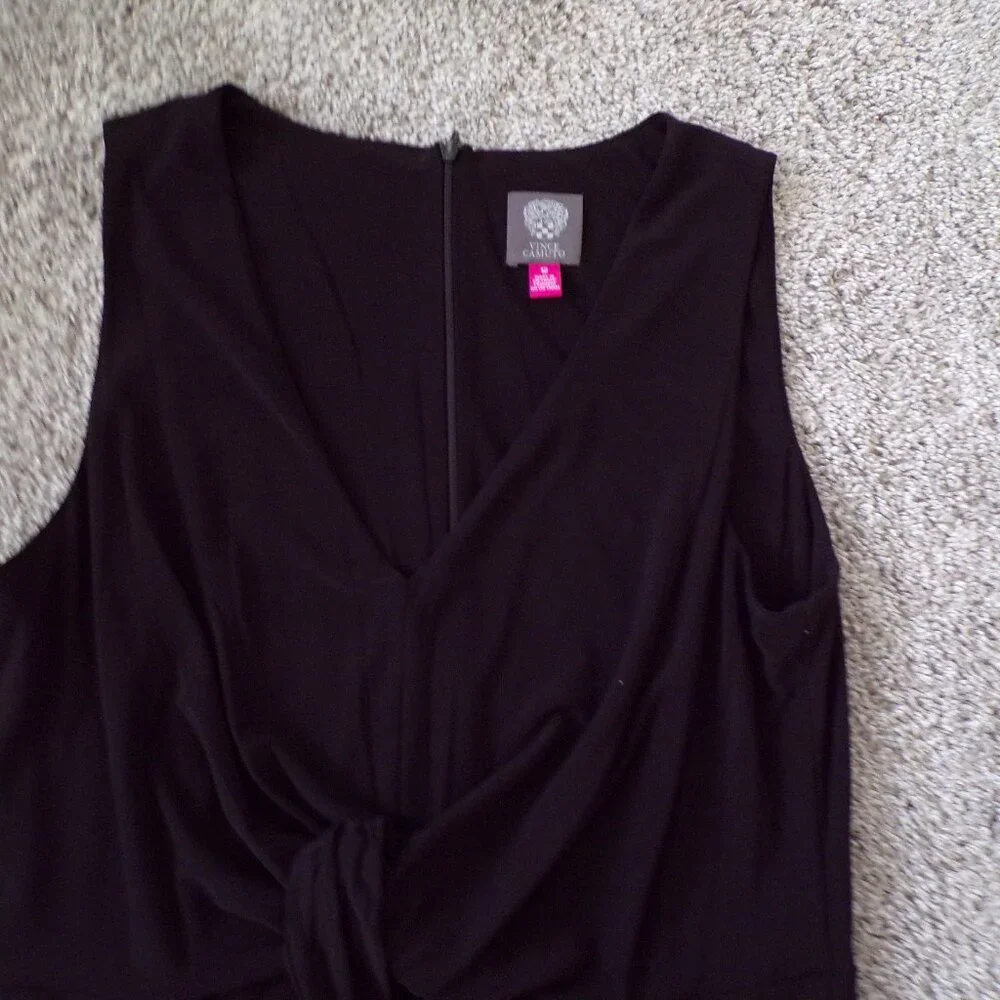 Vince Camuto black knot front midi dress 12 Minimalist
